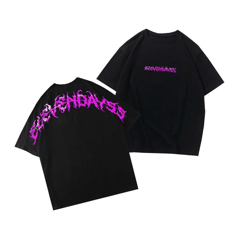 Elevendays Edgy Pink White Oversized T-Shirt
