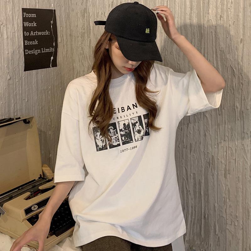 Readystock Oversize cartoon pattern t-shirt women's clothing, curvy girls fashion Korean style loose shirt T112 uniqlo cropped shirt baju kelinci rugby polo shirt acrylic top outfit Cotton Tee