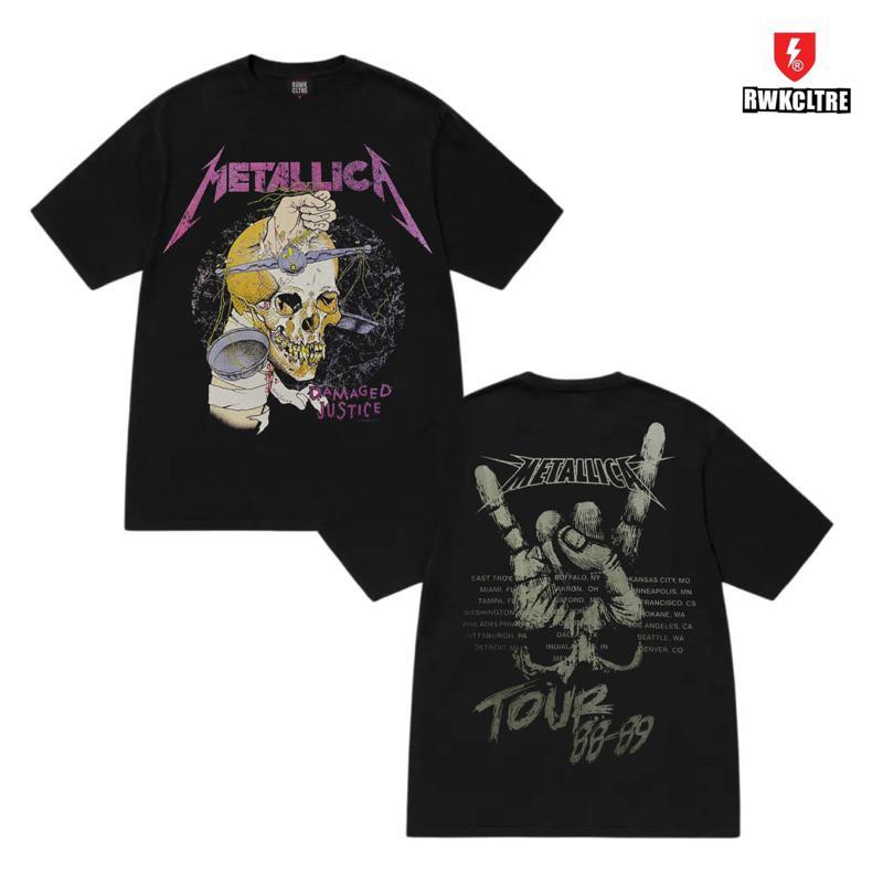 Kerosakan Metallic Cotton Oversize Street Tee