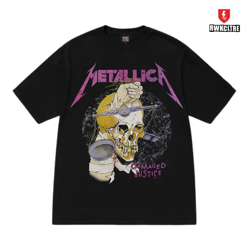 Kerosakan Metallic Cotton Oversize Street Tee