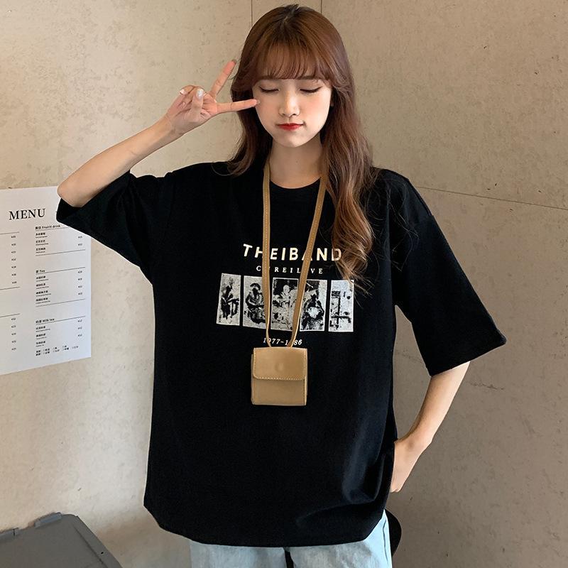 Readystock Oversize cartoon pattern t-shirt women's clothing, curvy girls fashion Korean style loose shirt T112 uniqlo cropped shirt baju kelinci rugby polo shirt acrylic top outfit Cotton Tee
