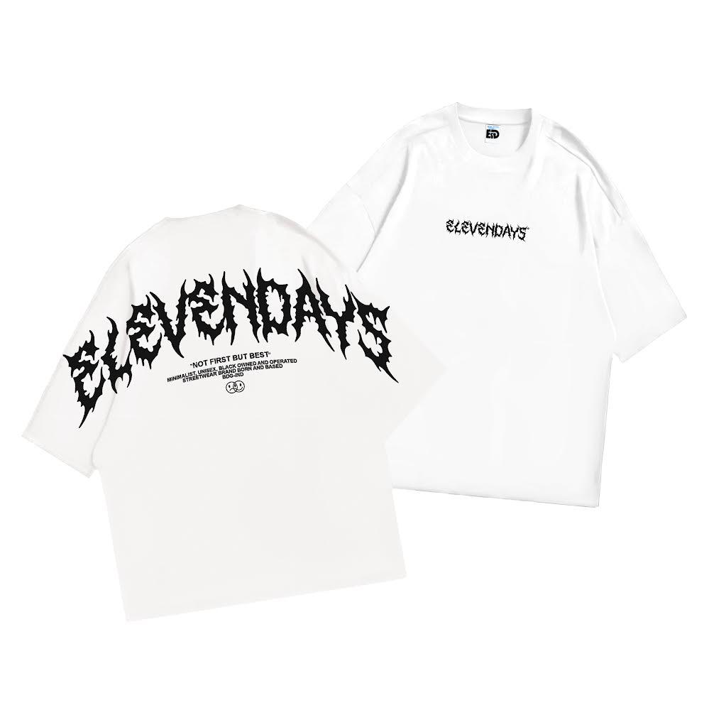 Elevendays Edgy Pink White Oversized T-Shirt