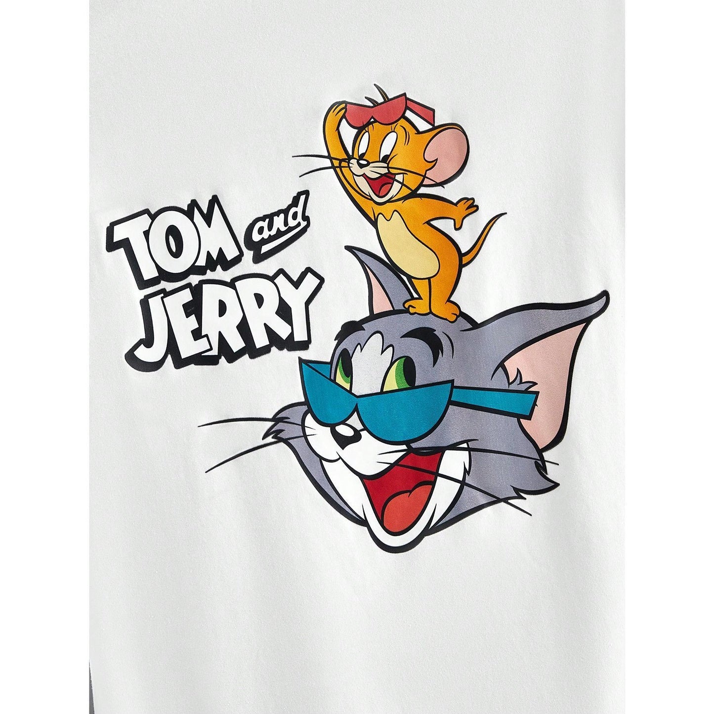 Tom & Jerry Cartoon Graphic Black Tee