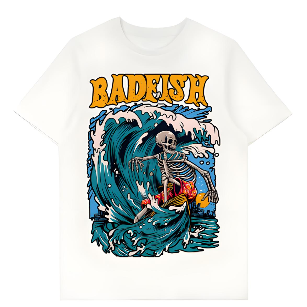 Badfish American Surf Print Hip-Hop Tee