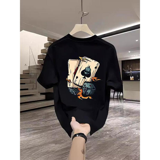 T-Shirt Lelaki Corak Unik Casual Printed Tee